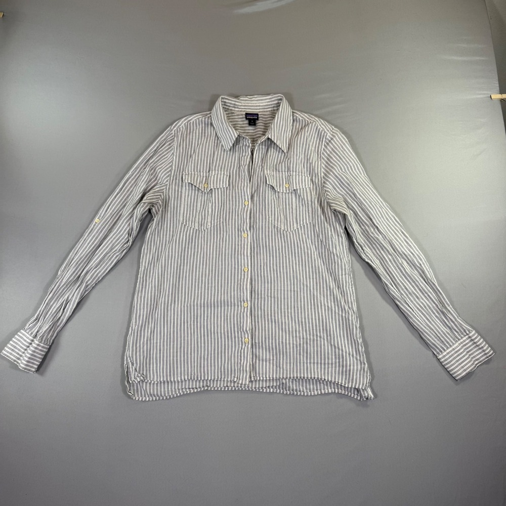 Patagonia Shirt Womens Medium Long Sleeve Button Down Gorpcore Granola Girl Prep
